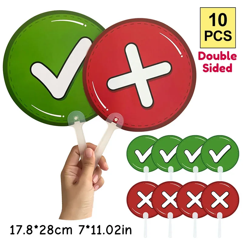 

10pcs Disagree Paddles Double Sided Classroom Engagement Tools Student Response Boards Plastic for School