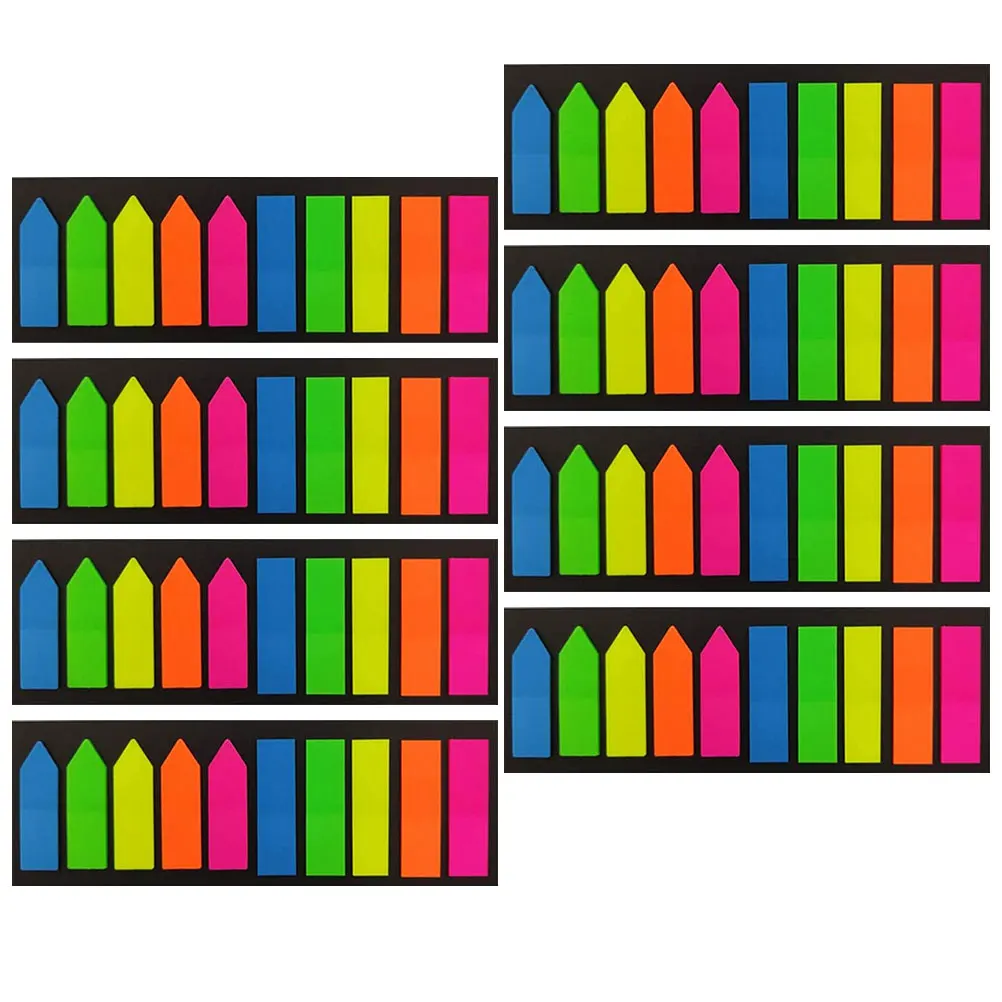 8 set di pennarelli per pagine in carta, linguette adesive, quaderni memo adesivi rimovibili colorati per schede per pagine di annotazioni di libri per ufficio scolastico