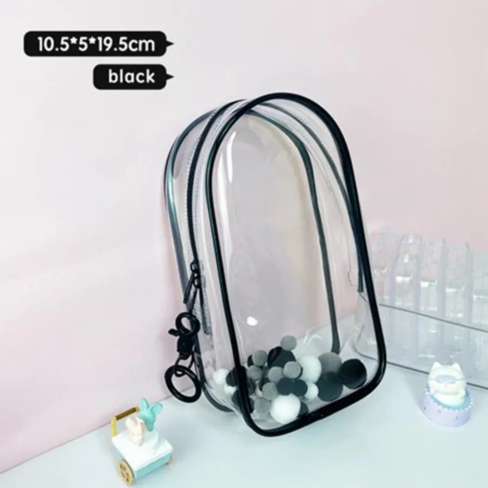 Colorful Transparent Protector Case Organizer Box 17cm for labb Dolls Outdoor Display Bag with Keychain Doll Accessories