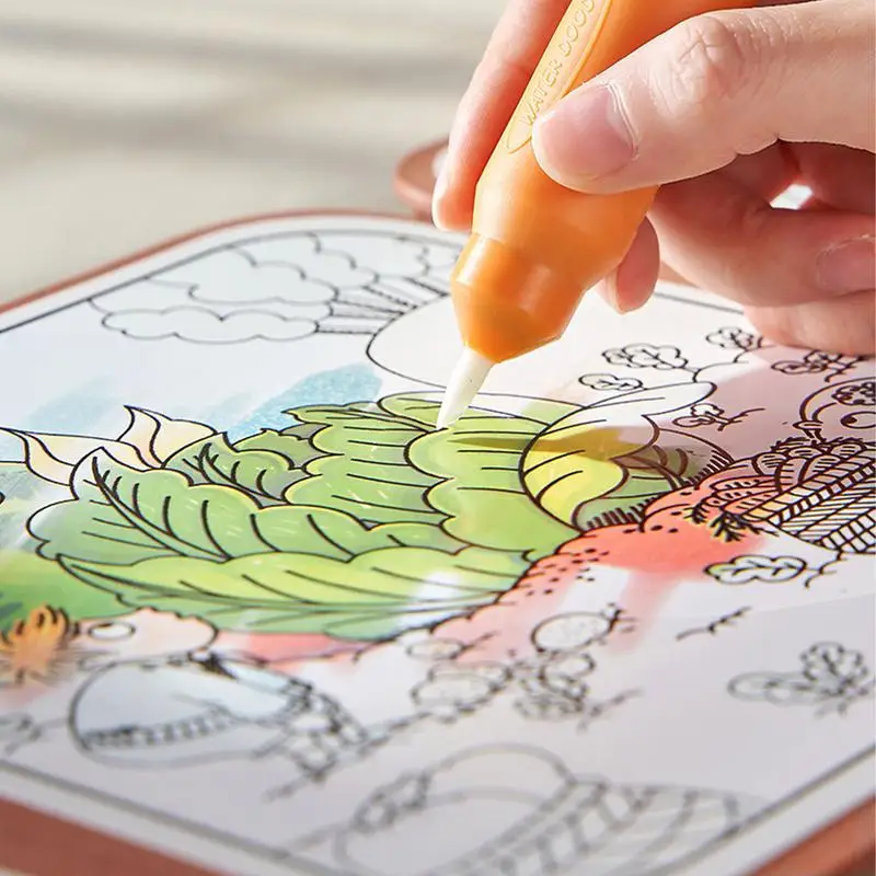 Doodle Book For Kids Reusable Coloring Book With Pen Portable Educational Learning Board Paint With Water Book Gift For Birthday