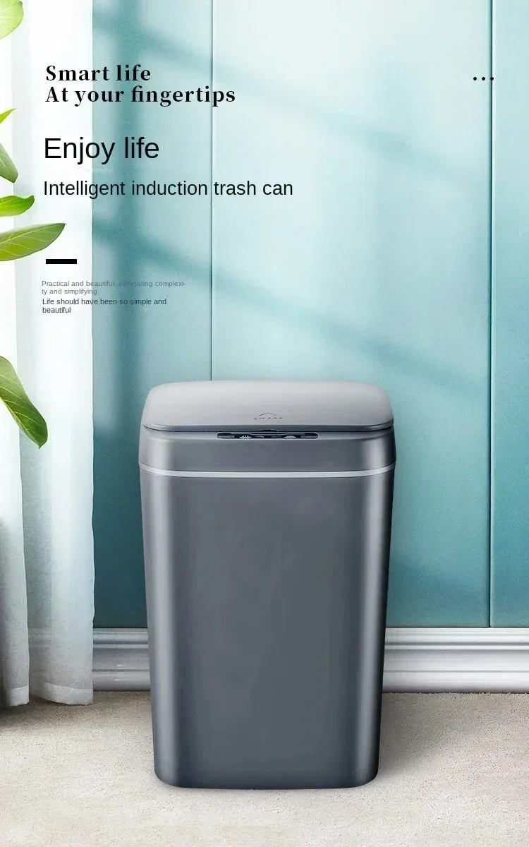 16L Automatic Sensor Trash Can Electric Touchless Smart Bin Kitchen Bathroom Waterproof Bucket Garbage With Lid Home Wastebasket