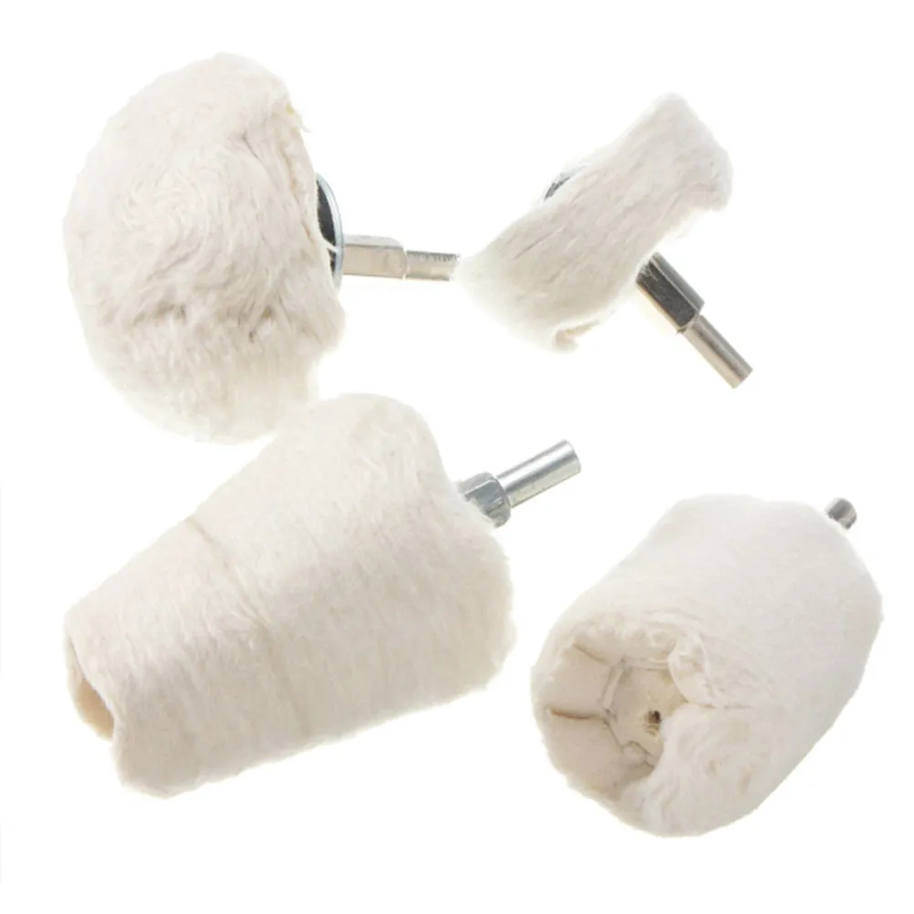 4Pcs Metal Drill Polishing Wheel Rotary Tool Buffing Wheels Drill Polisher Attachment Cone Shape Cloth High Performance