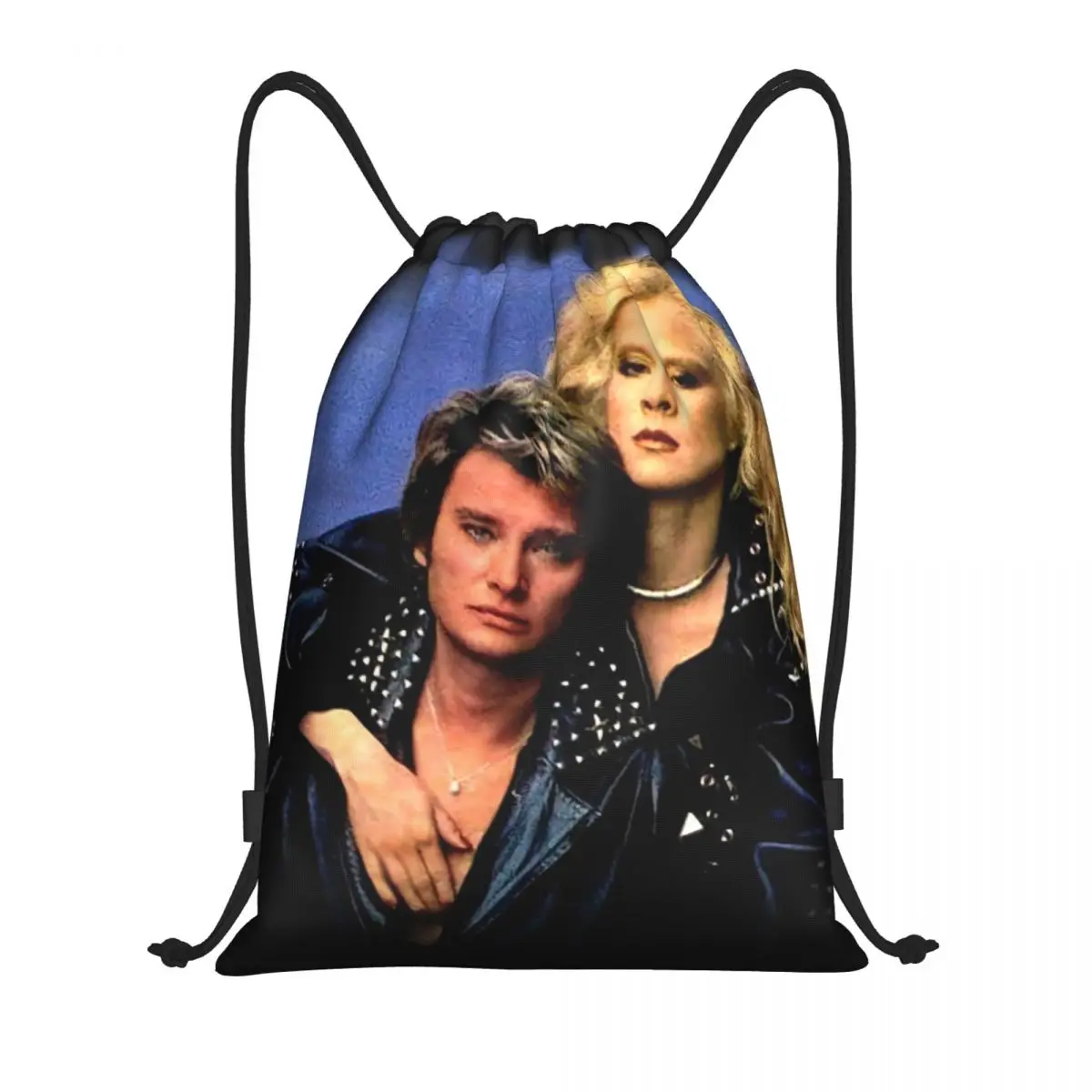 

Johnny Hallyday Drawstring Backpack Women Men Sport Gym Sackpack Foldable Singer French France Training Bag Sack