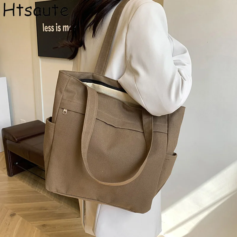 

Autumn Solid Color Shoulder Shoulder Bags for Women Retro Large Capacity Handbag Ladies Tote Bag Casual Travel Female Handbags