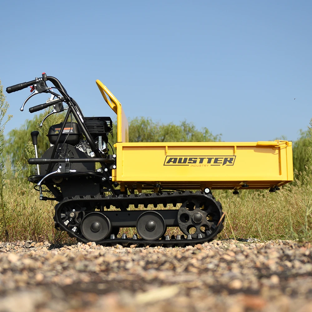 AUSTTER Crawler Type Mini Dumper 300kg  Gasoline Power Wheelbarrow Mini  Track Dumper for Farm Construction Works