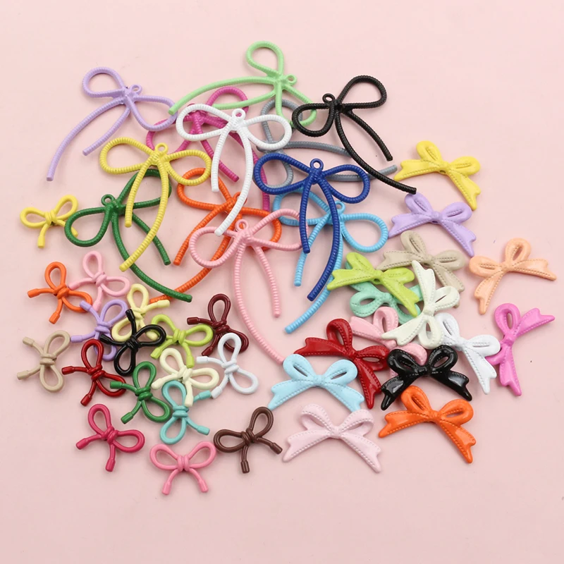 10pcs Random Mix Enamel Bow Tie Charms Pendant Alloy Handmade DIY Jewelry Making Accessories for Bracelet Necklace Keychain