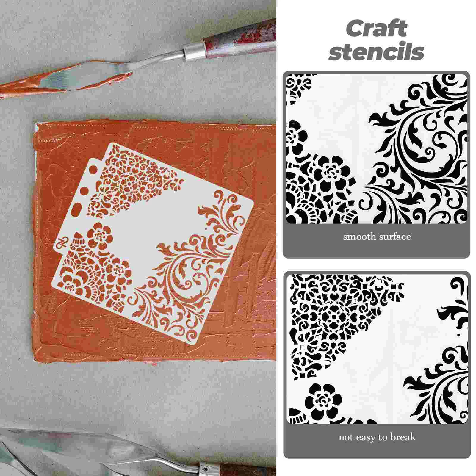 4 Pcs Hollow Out Template Hollow-out Painting Stencil Stencils for Canvas Drawing on Wood Flower Wall