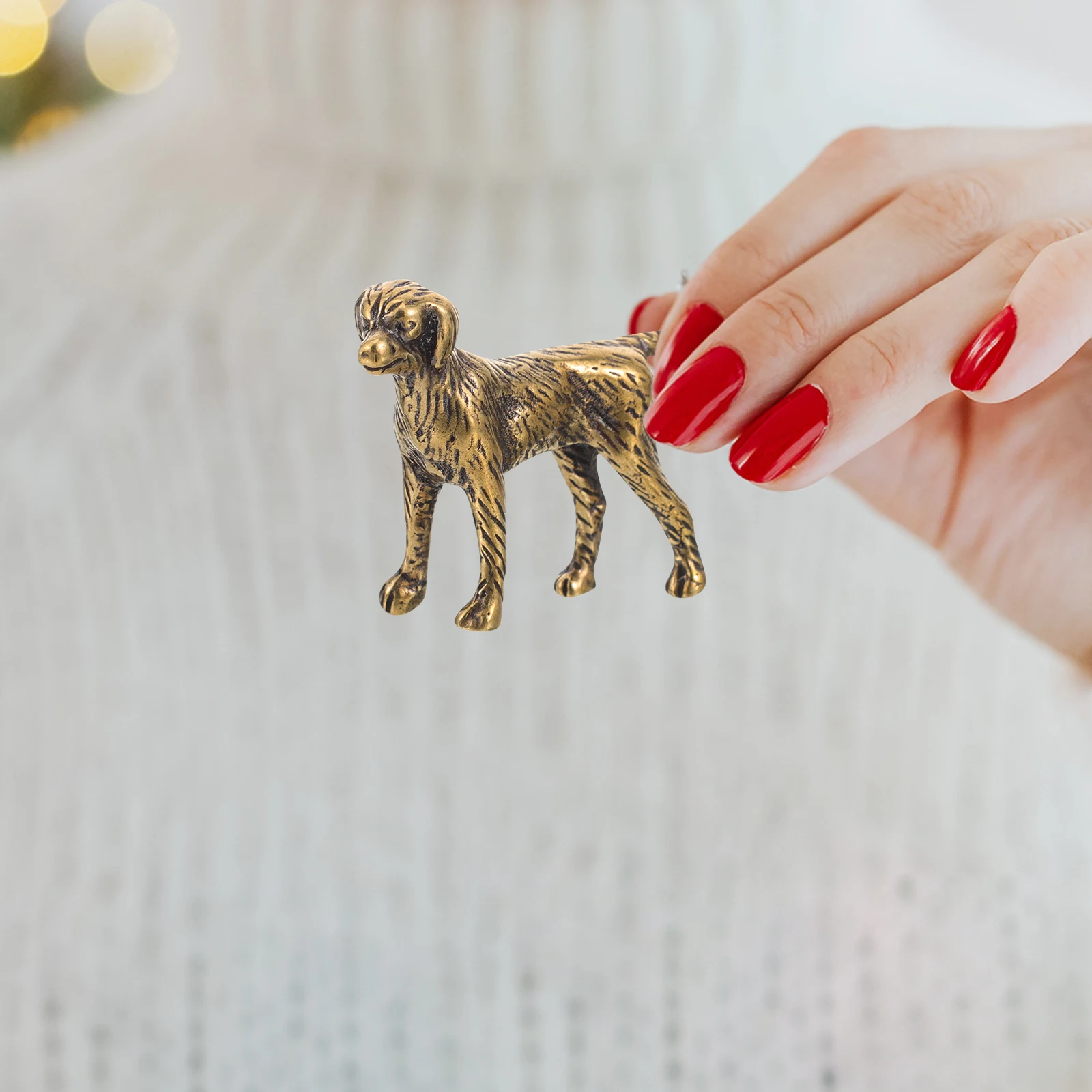 Brass Dog Copper Dog Craft Decor Small Statue Office Home Ornament Vintage Brass Decor Vintage Copper Model