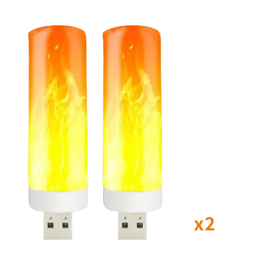 5V USB LED Vlam Effect Gloeilampen USB Vlam Lamp Kaars Lamp Vlamloze Nachtlampje Flikkerende Vuur Lamp voor thuis Party Decor