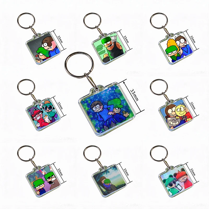 Dave and Bambi Cute  Acrylic Keychain Handmade Hanging Ornaments for Clothes Backpack Decoration Accessories Gifts with Friends