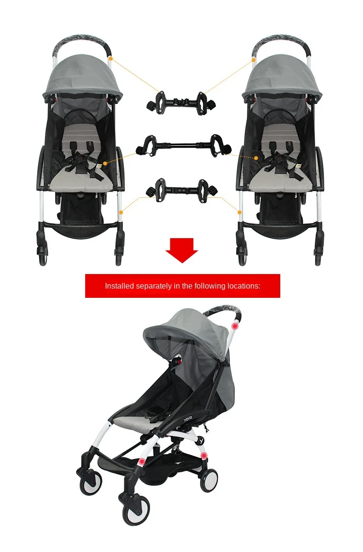 Twin Stroller Connector Lightweight Pram Adapter Turns Two Single Strollers Into One Double Stroller Universal Accessory