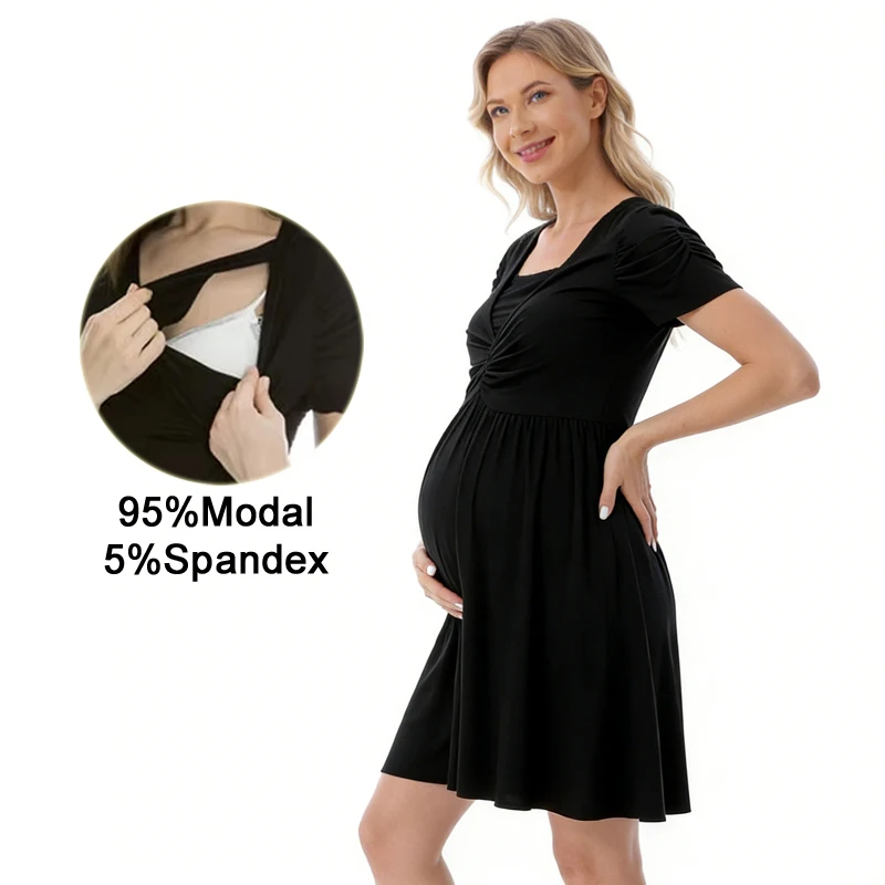 

Платье для кормящих мам, летнее, А-силуэт, до колена, для беременных, для грудного вскармливания