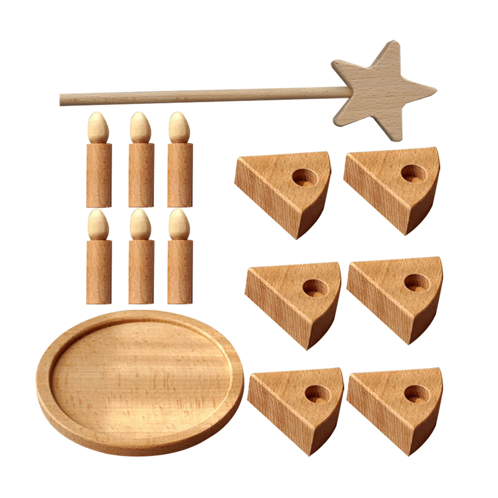 

1 Set Wooden Birthday Party Diy Pretend Role Play Food For Kids Hand-Eye Coordination Creative Learning Montessori Educational