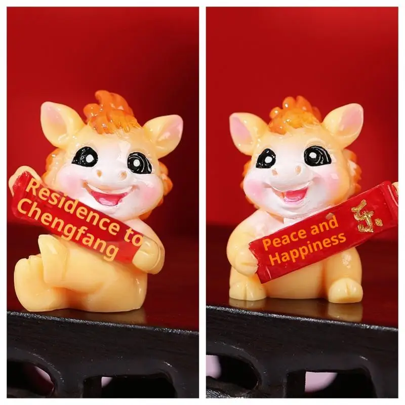 1/2 Buah Ornamen Maskot Kuda Zodiak Resin Mirip Asli Tahun Kuda 2026 Figur Dekoratif Miniatur Kuda Cina