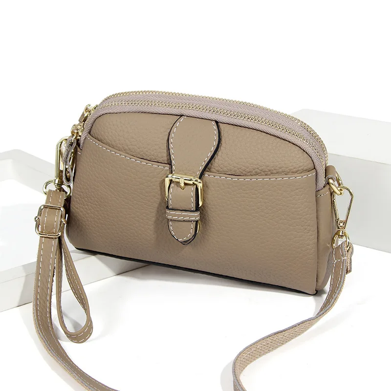 

New Genuine Leather Crossbody Bag for Women, Large Capacity Zipper Shoulder Bag with Adjustable Strap & Multi-Pocket for Commute