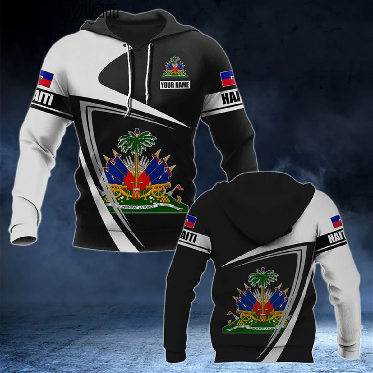 CUSTOMIZE HAITI COAT OF ARMS 3D Printed Jacket Men/women Hoodie Unisex Casual Streetwear Sweatshirts Pullover Sudadera Hombre-66