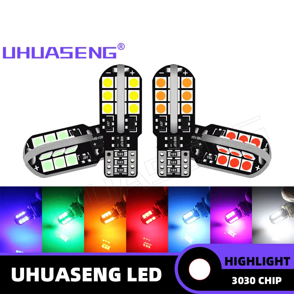 

UHUASENG 4PCS T10 Led CANBUS W5W Bulb 194 Super Bright Interior License Plate Reading Signal Lamp Car Parking Light 12V White