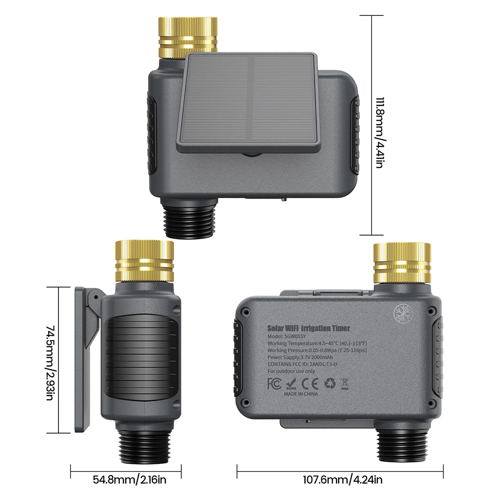 Factory Direct Single Channel Solar Automatic Watering Timer Remote Irrigation Valve  Smart Water Control Valve Outdoor