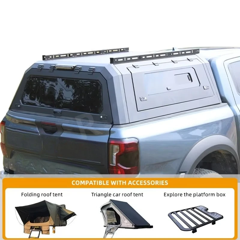 

2012-2022 for FORD for RANGER Sports Style Pickup Truck Bed Hardtop Canopy Top Camper Tonneau Manganese Steel with Sports Design