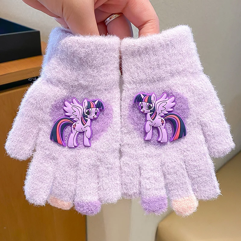 Miniso 子供用手袋 冬 5 本指 カップル 男の子と女の子 暖かさ 厚みのある分割手袋