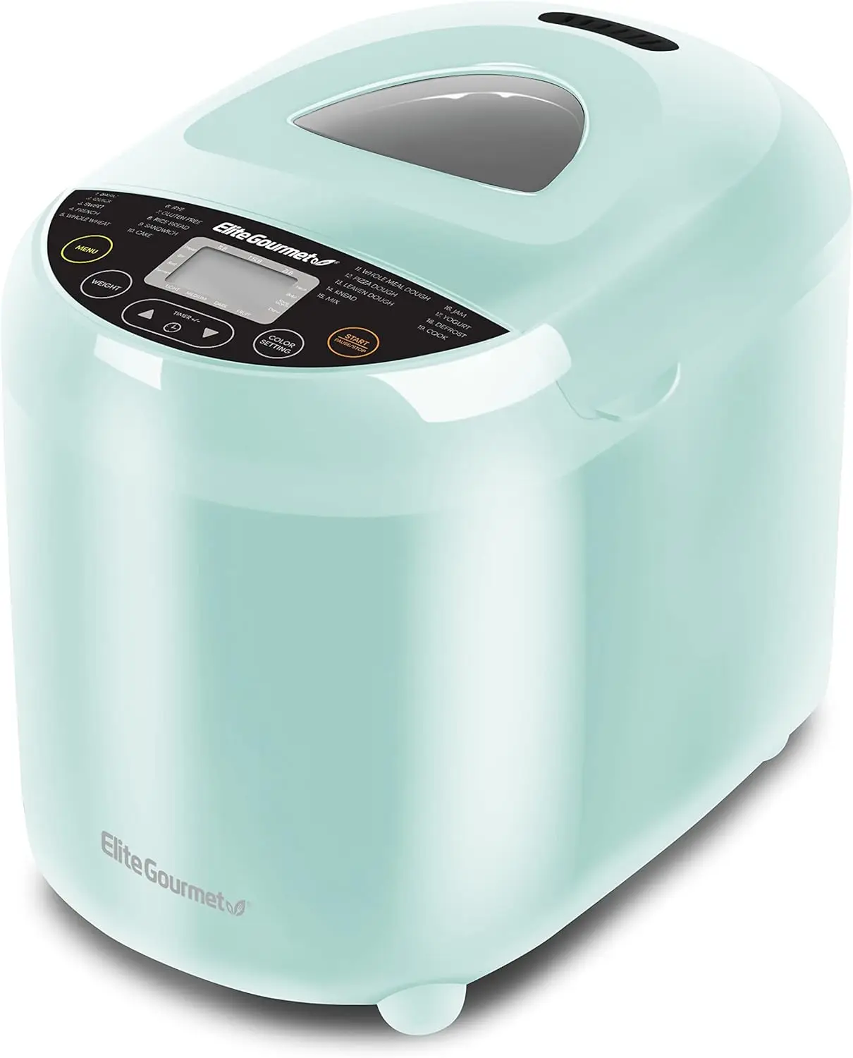 

Programmable Bread Maker Machine with 3 Loaf Sizes, 19 Menu Functions for Gluten-Free Baking, Mint Color