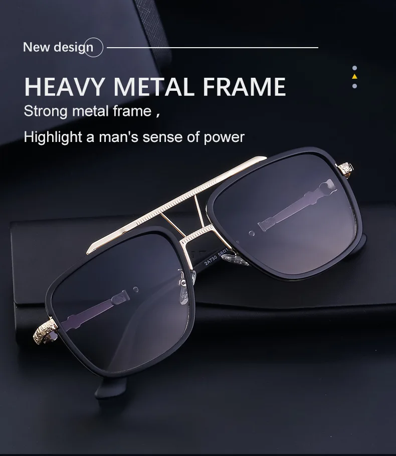 

High quality Steampunk Style Men Sunglasses Women Gradient Square Metal Eyeglass Frame Summer glasses Men Travel Driving Eyewear