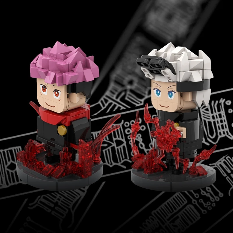 

Yuji Itadori And Satoru Gojo Creative Block Head Figure Cute Square Brick Toy Desk Decor For Anime Fans Room Christmas Gift