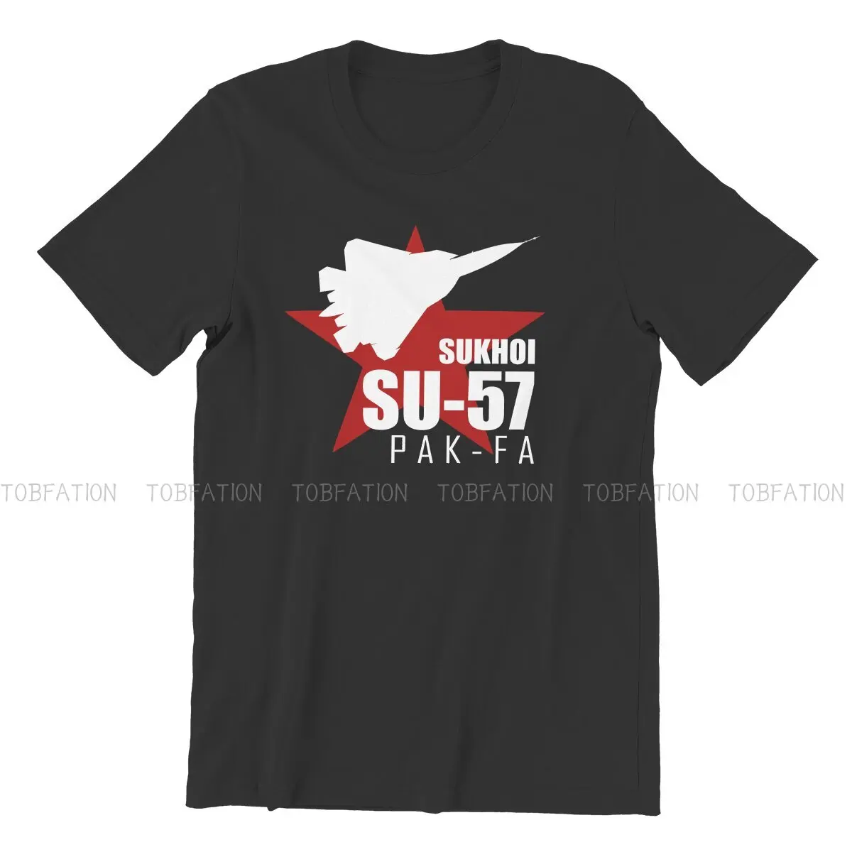 Sukhoi Su-57  Fashion TShirts Russian USSR CCCP Men Style Pure Cotton Streetwear T Shirt O Neck Oversized