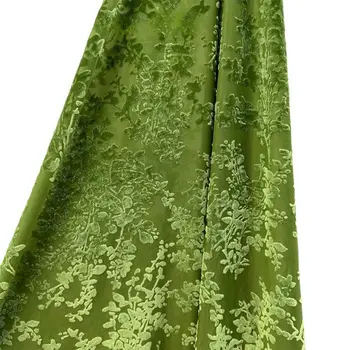 1碼綠色印花氨綸天鵝絨布料,提花錦緞,尼日利亞喬治布料,適用於洋裝DIY服裝 8 最佳銷售 尼日利亞錦緞布料 - №8