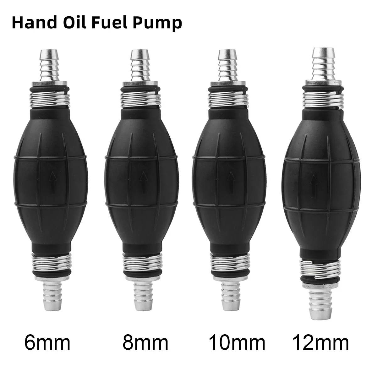 6mm/8mm/10mm/12mm Alimentazione Carburante Pompa A Mano Linea Gomma di Alluminio Mano Primer Lampadina Trasferimento Olio Benzina per Auto Barca Marine Fuoribordo