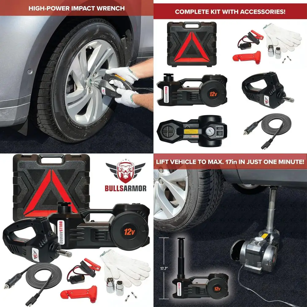 

Гидравлический автомобильный домкрат 12В, 3 тонны, с ударным гайковертом и насосом для подкачки шин, подъем 5.9-17.7 дюймов, подходит для седанов, внедорожников, минивэнов и пикапов