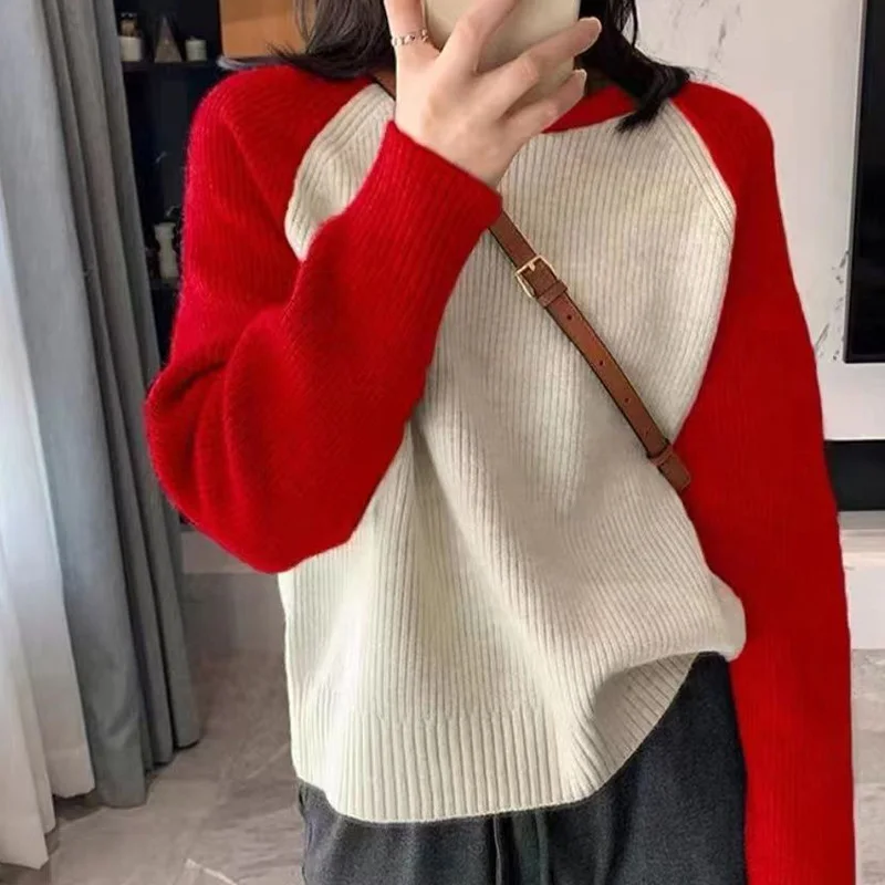 Spring/Autumn New Fashionable Elegant Loose Soft Comfortable Solid Color Knitted Sweater Vintage Casual Exquisite Women's Top