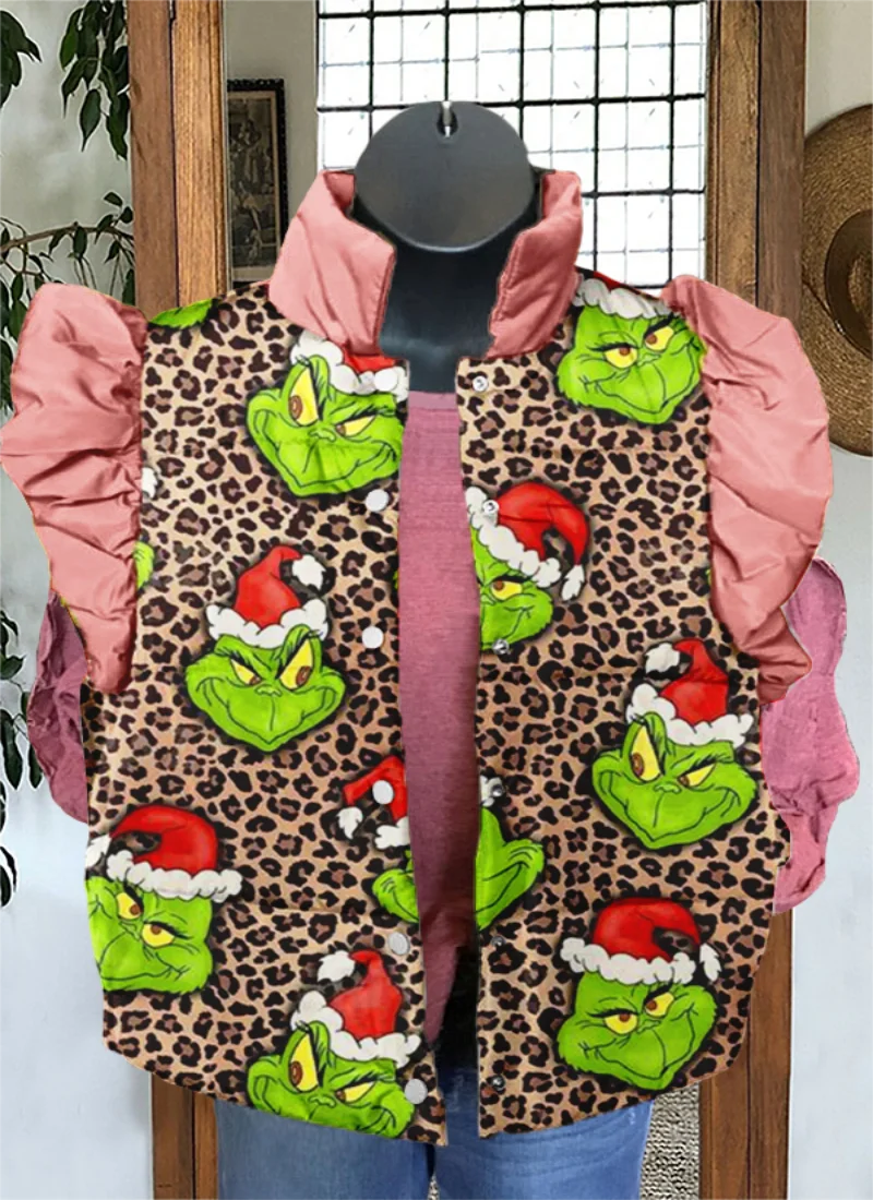2024 Herfst/Winter Nieuwe Vrouwen Fluwelen Tank Top 3D Digital Printing Dier Patroon Vrouwen Kerst Nieuwe Stijl