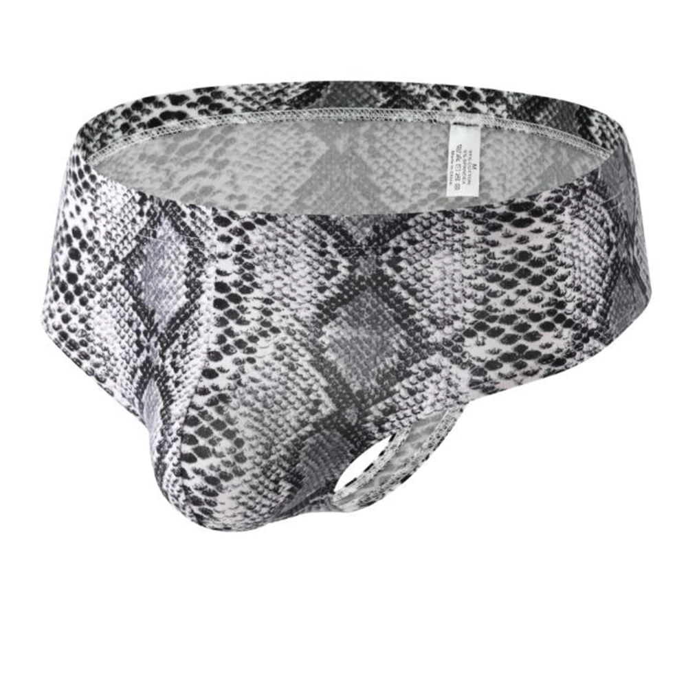 

Men Sexy Briefs Pouch Panties Lingerie Low Waist Underwear Leopard T Back Underpants Buttockless Erotic Langerie