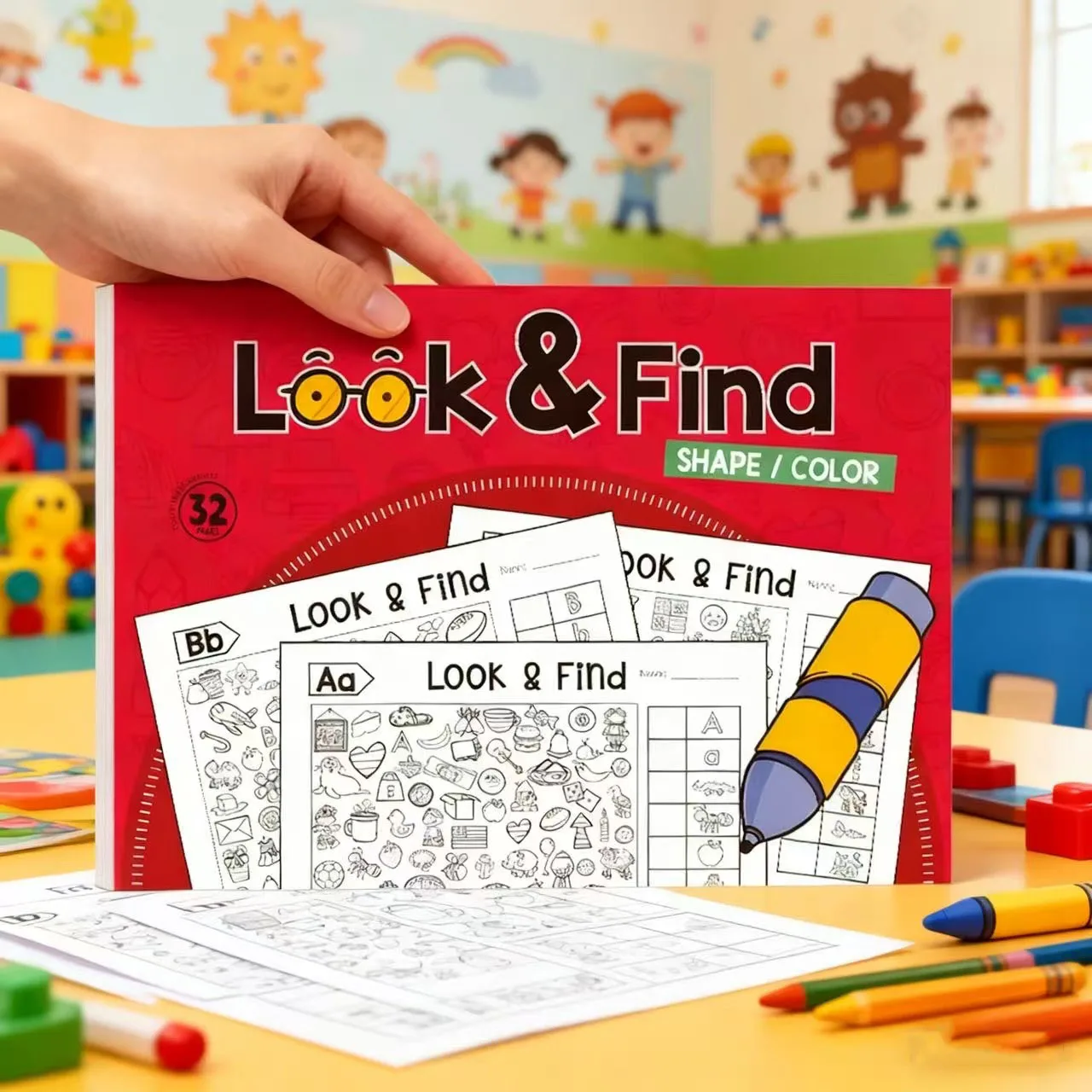 Children Find Items Coloring Book Fun Focus Exercise Book Puzzle Early Education Card