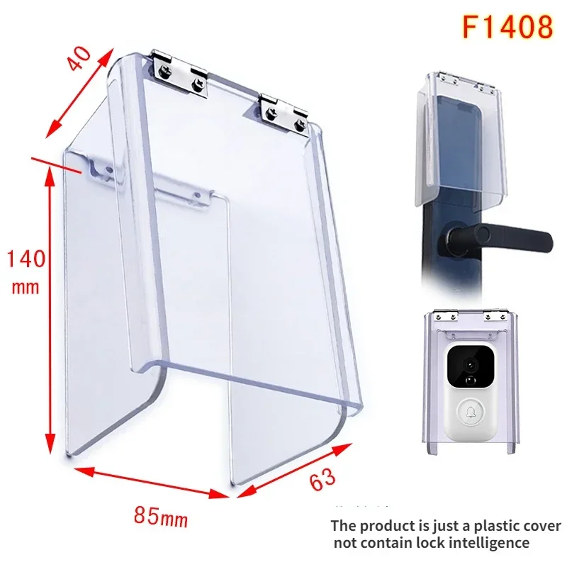 Impermeável Smart Door Lock Cover Fingerprint Lock Outdoor Flip Cover Tampa de Plástico Transparente