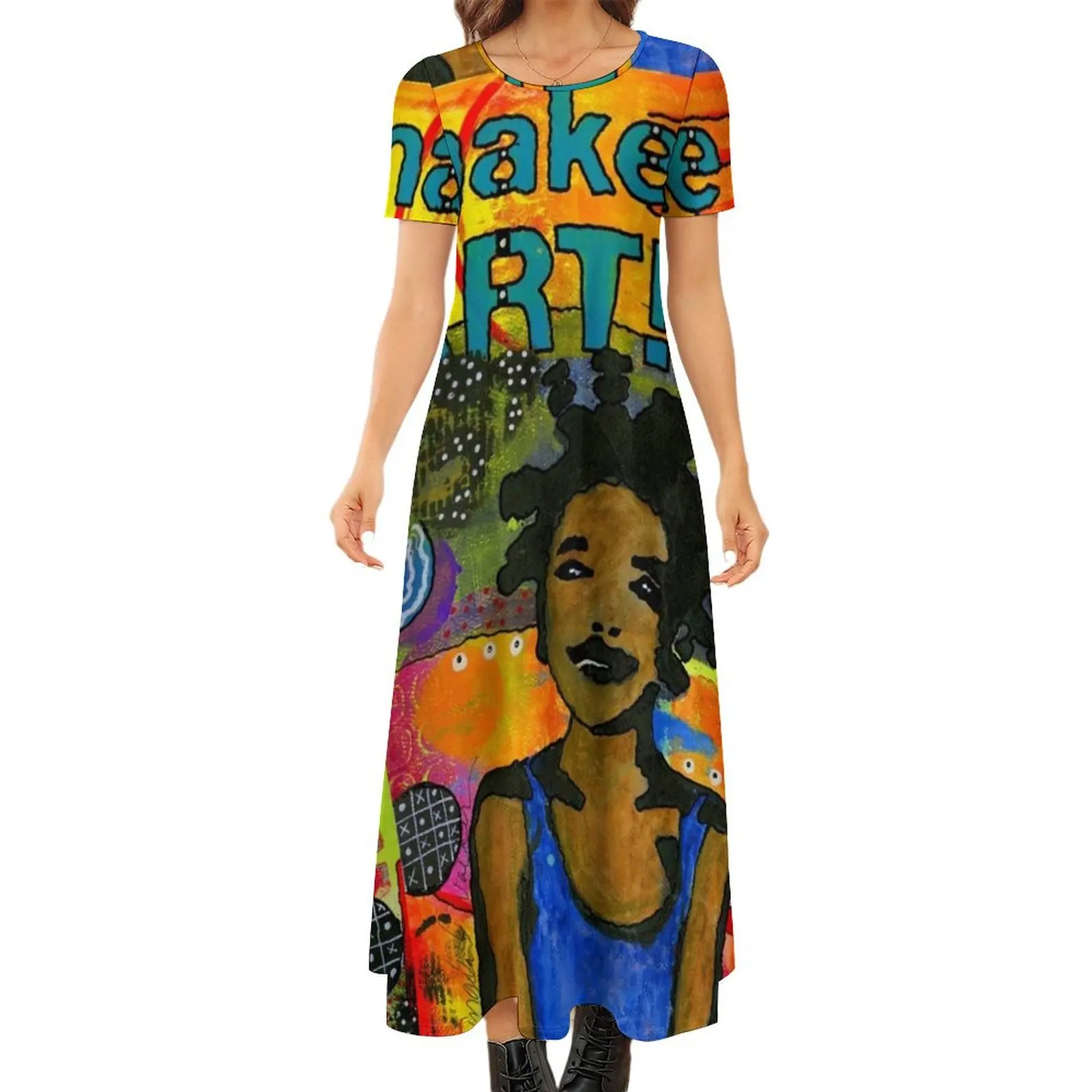 

Make ART Round Neck Short Sleeve Dress Dress woman elegant dress summer woman 2024