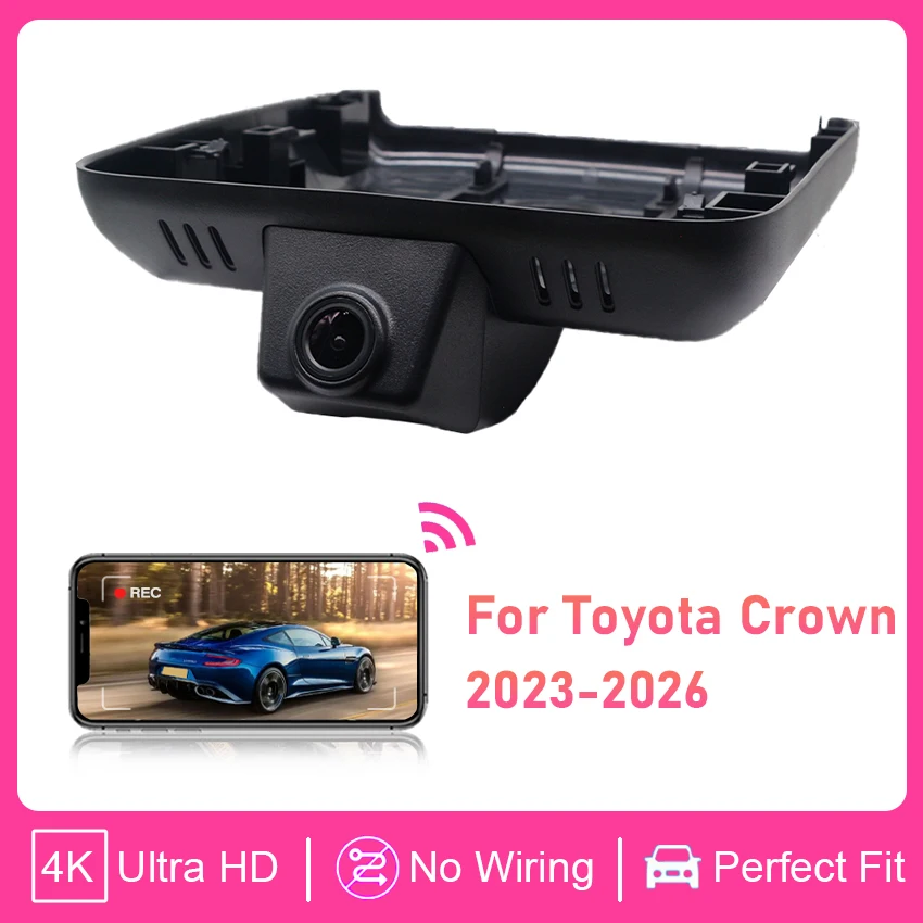 

Plug and Play 4K 2160P Dash Cam Car Camera Recorder Dashcam WIFI Car Dvr Recording Devices For Toyota Crown 2023-2026 (16th Gen)