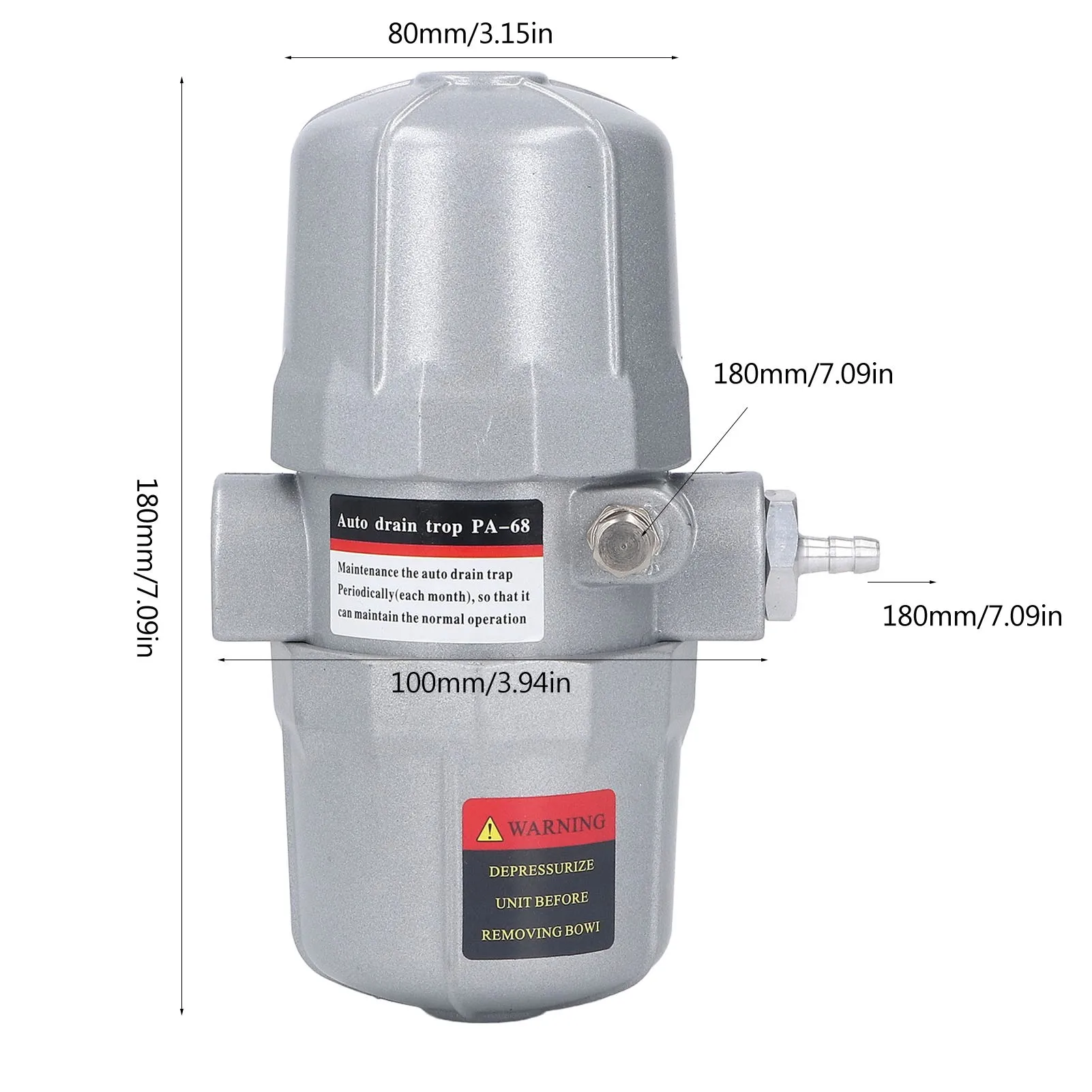 Auto Drain Trap Water Pneumatic Screw Air Compressor Storage Tank Automatic Drainer Valve G1/2in