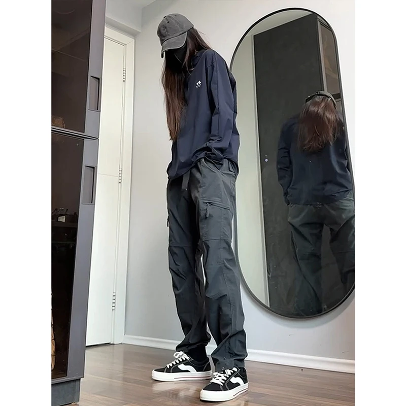 

ey Windproof Waterproof Men's Slim Fit Cargo Pants Outdoor Hiking Mountain Climbing Trousers Youth Leisure Faion