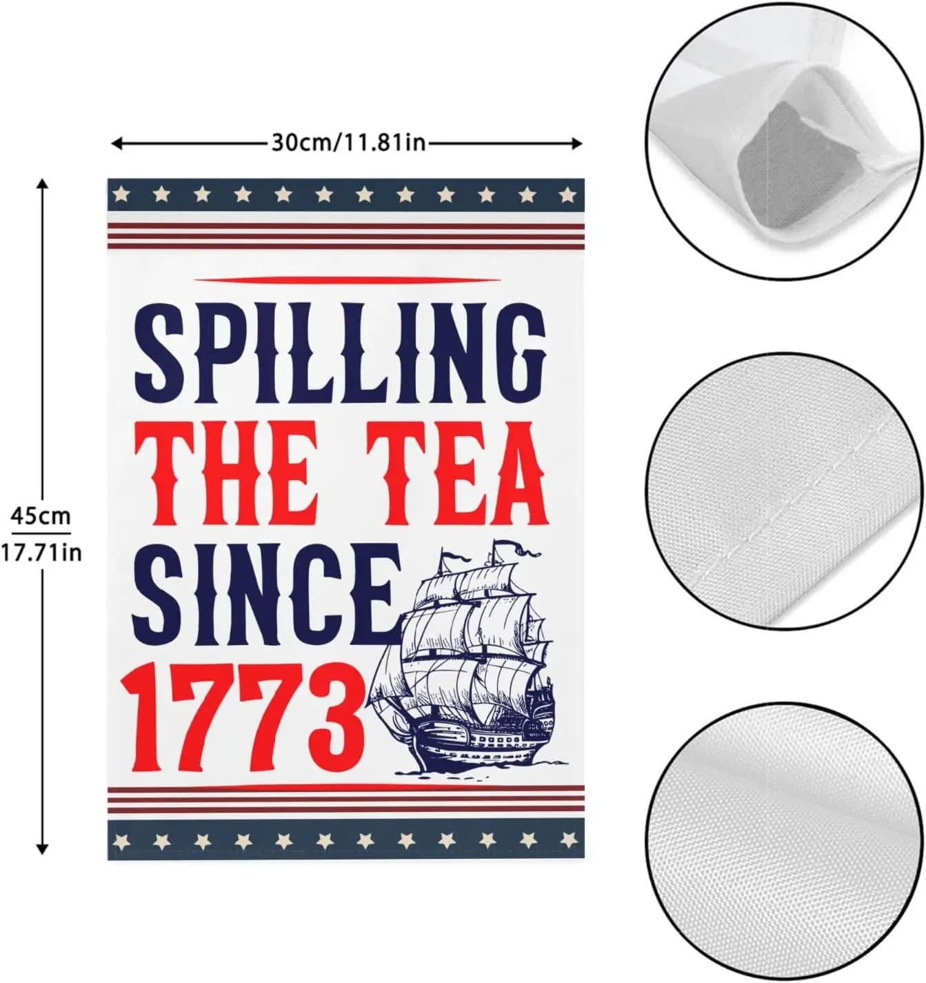 Spilling The Tea Since 1773 Garden Flag One Size Vintage Funny Garden Flags For Porch Garden Flag