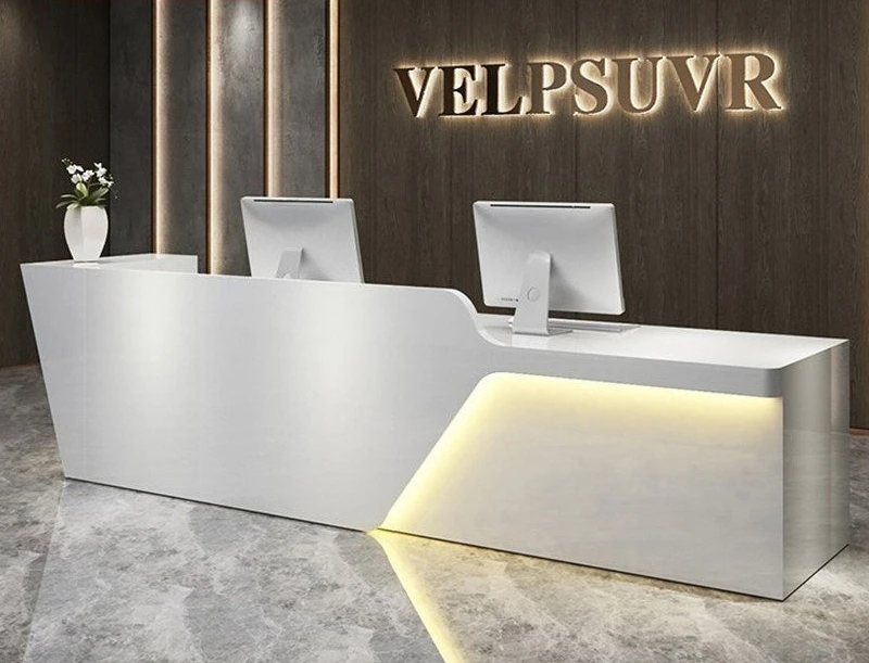 Creative Painted Reception Desk Company Front Desk Fashion Beauty Salon Counter Cash Bar Consultation Table