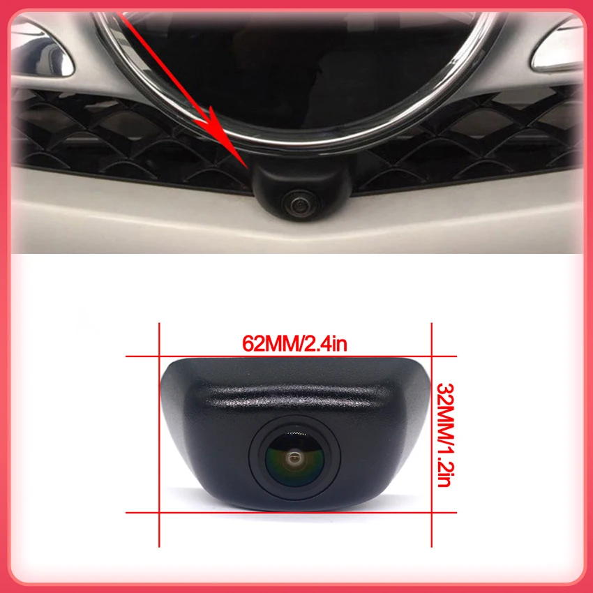 AHD 1080P LOGO 170°Wide Angle Car Parking Front View Camera Waterproof For Mercedes Benz M ML GL Class GLE W166 GLS X166