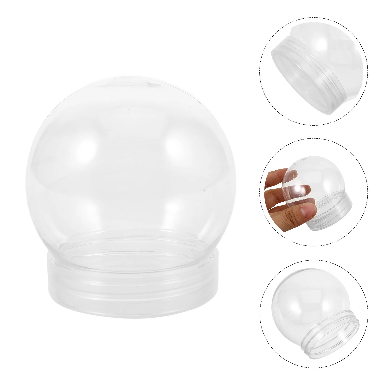 

20 Pcs DIY Snow Globe Clear Water Empty Globes Props Small Gift Plastic Accessories