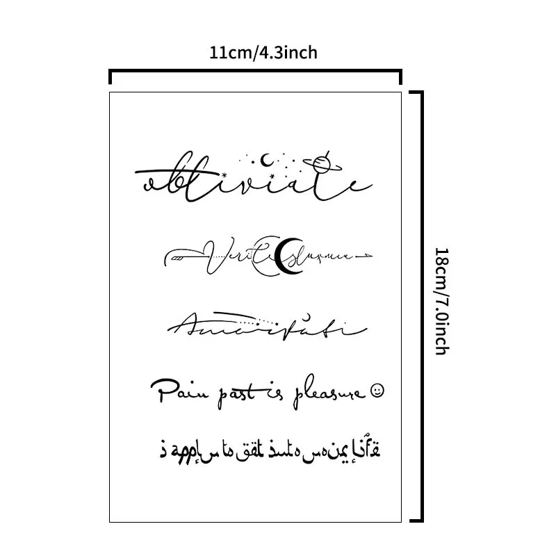 Sentence phrase, lasting 1-2 weeks waterproof, temporary tattoo stickers, realistic semi-permanent fake tattoos for the arm