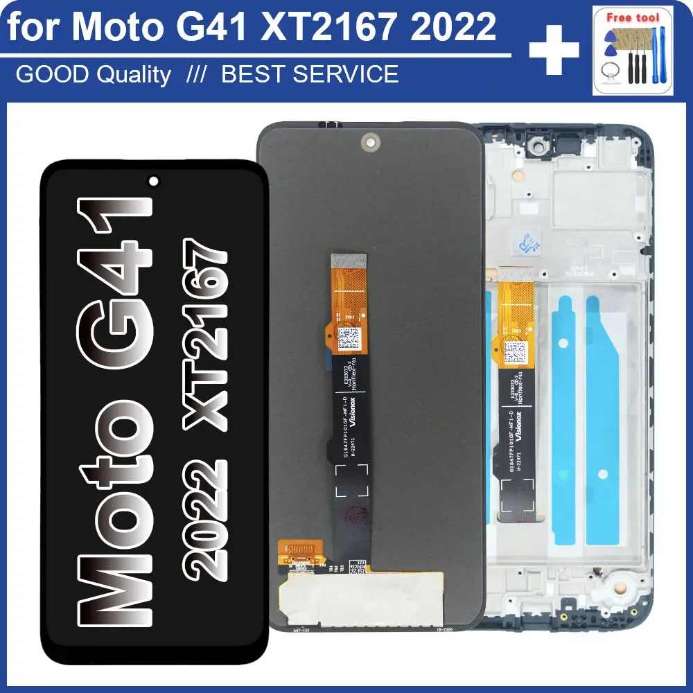 Super AMOLED LCD for Motorola Moto G41 XT2167 2022 LCD Display Touch Screen Digitizer Assembly Replacement for Moto G41 LCD