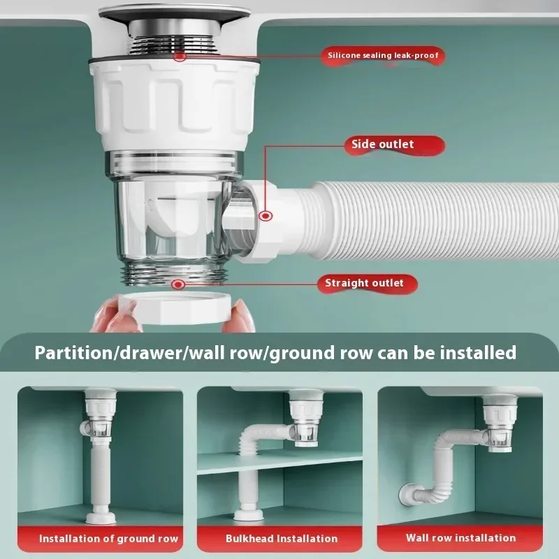 

Retractable Sink Drain Kitchen Sink Splash Prevention Rack Dish Drainer Trash Kitchen Anti Clogging Home Special Accessories