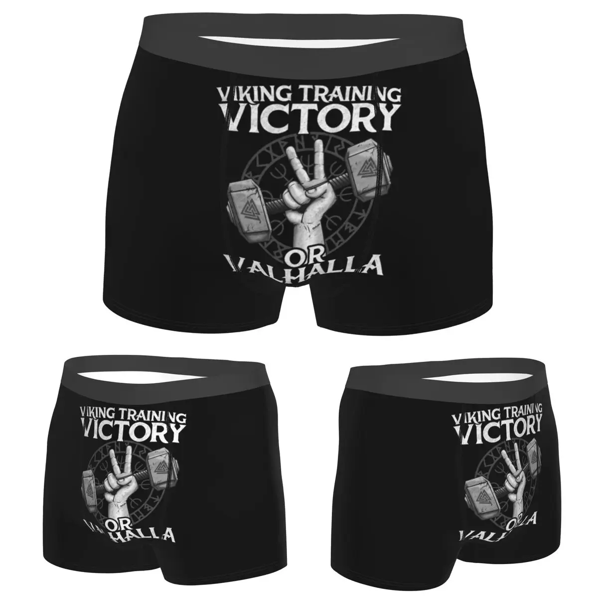 

Boxer Underpants Shorts Viking Training Victory Or Valhalla Panties Male Comfortable Underwear for Homme Man Boyfriend Gift