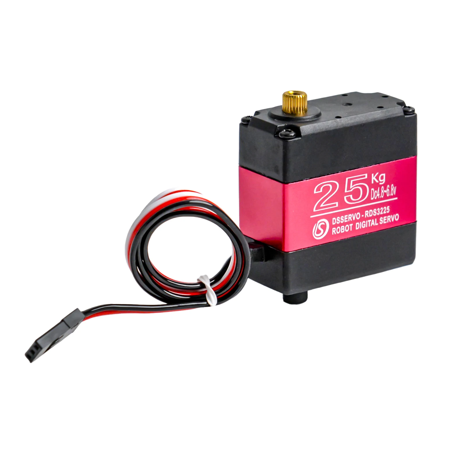 Servomoteur numérique Metal Gear, Robotique, 180 degrés, Double arbre, Étanche, IP66, Montage en U droit long ou court, 25kg.cm, 6V