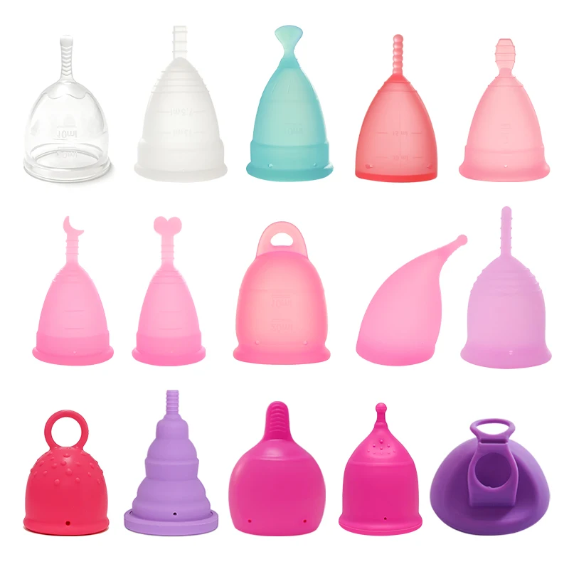 2Pcs S+L Silicone Menstrual Cup Repeatable Tampon and Pad Alternative Medical Silicone Feminine Hygiene Cup For Lady Period Cup